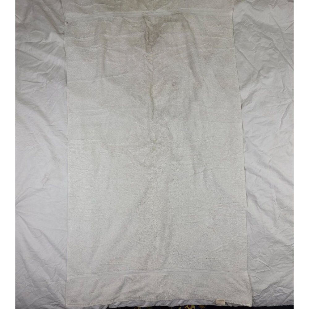 Vintage Stevens White Bath Towel 53x30 Made In USA Summer Solid